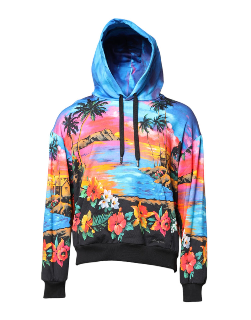 Multicolor Print Hooded Sweatshirt Sweater-Dolce & Gabbana-LabelTerrace.com