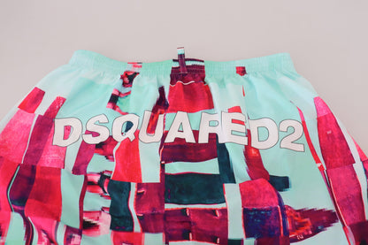 Multicolor Printed Beachwear Shorts Swimwear-Dsquared²-LabelTerrace.com