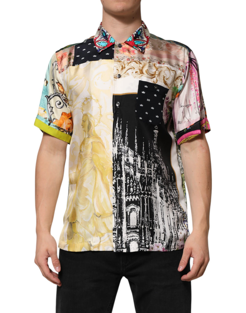 Multicolor Printed Button Down Casual Shirt-Dolce & Gabbana-LabelTerrace.com