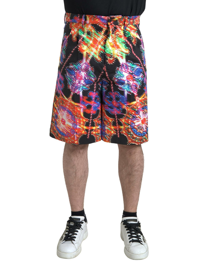 Multicolor Printed Cotton Men Bermuda Shorts-Dolce & Gabbana-LabelTerrace.com