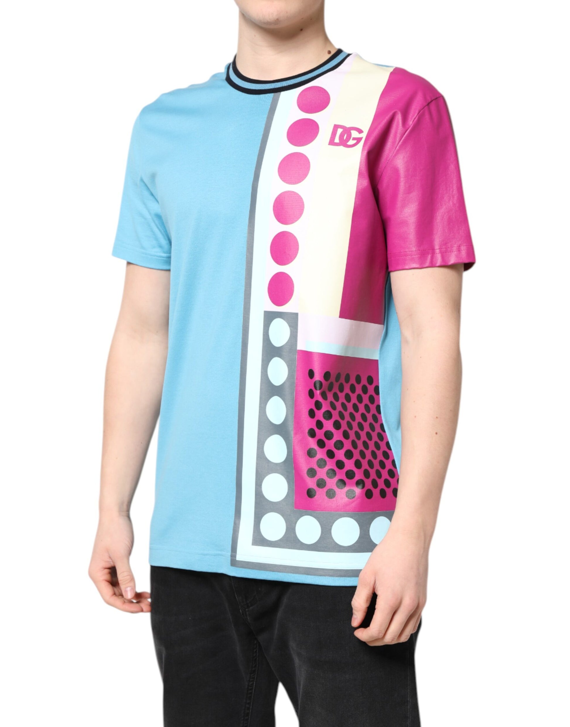 Multicolor Printed Logo Short Sleeve T-shirt-Dolce & Gabbana-LabelTerrace.com