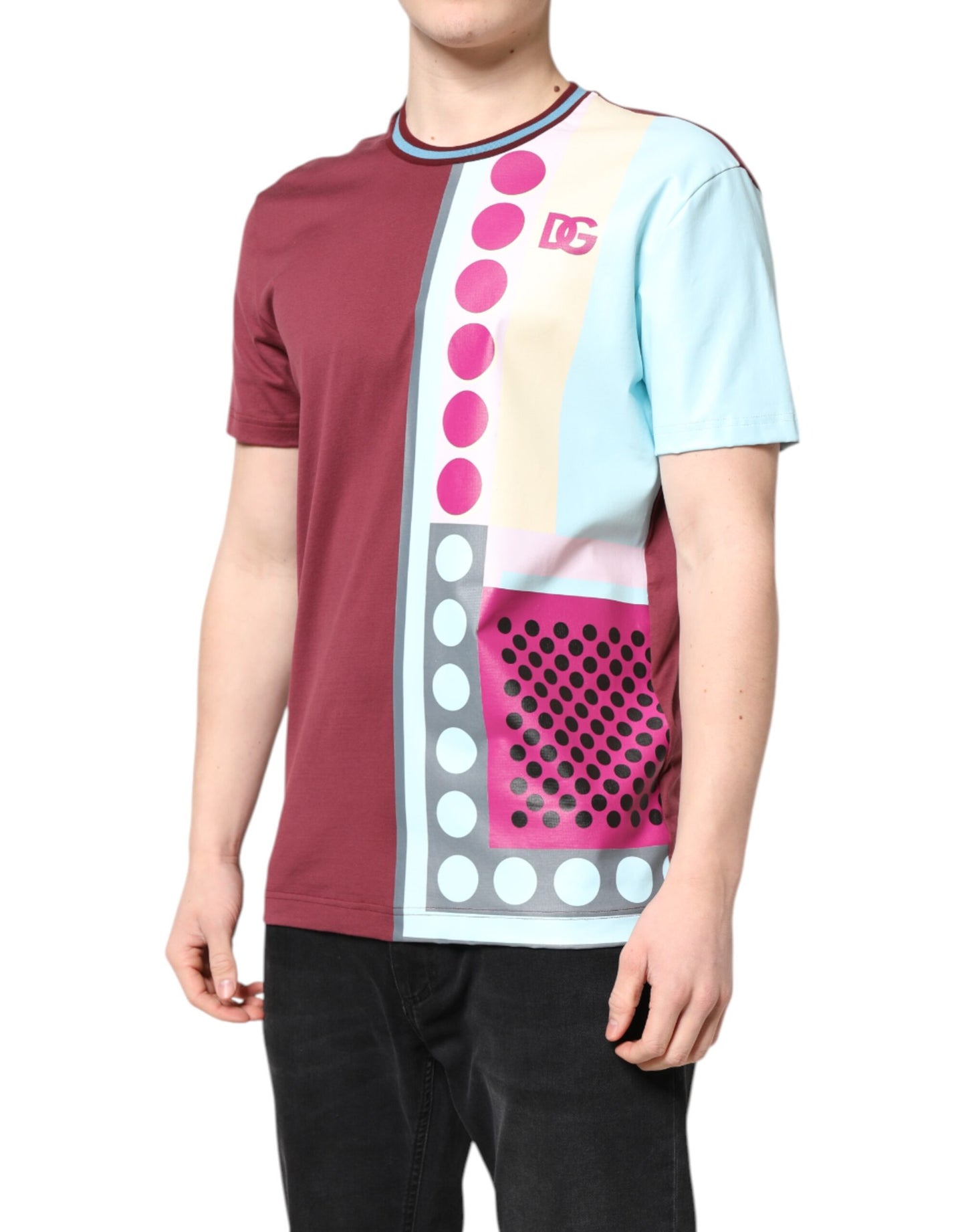 Multicolor Printed Logo Short Sleeve T-shirt-Dolce & Gabbana-LabelTerrace.com