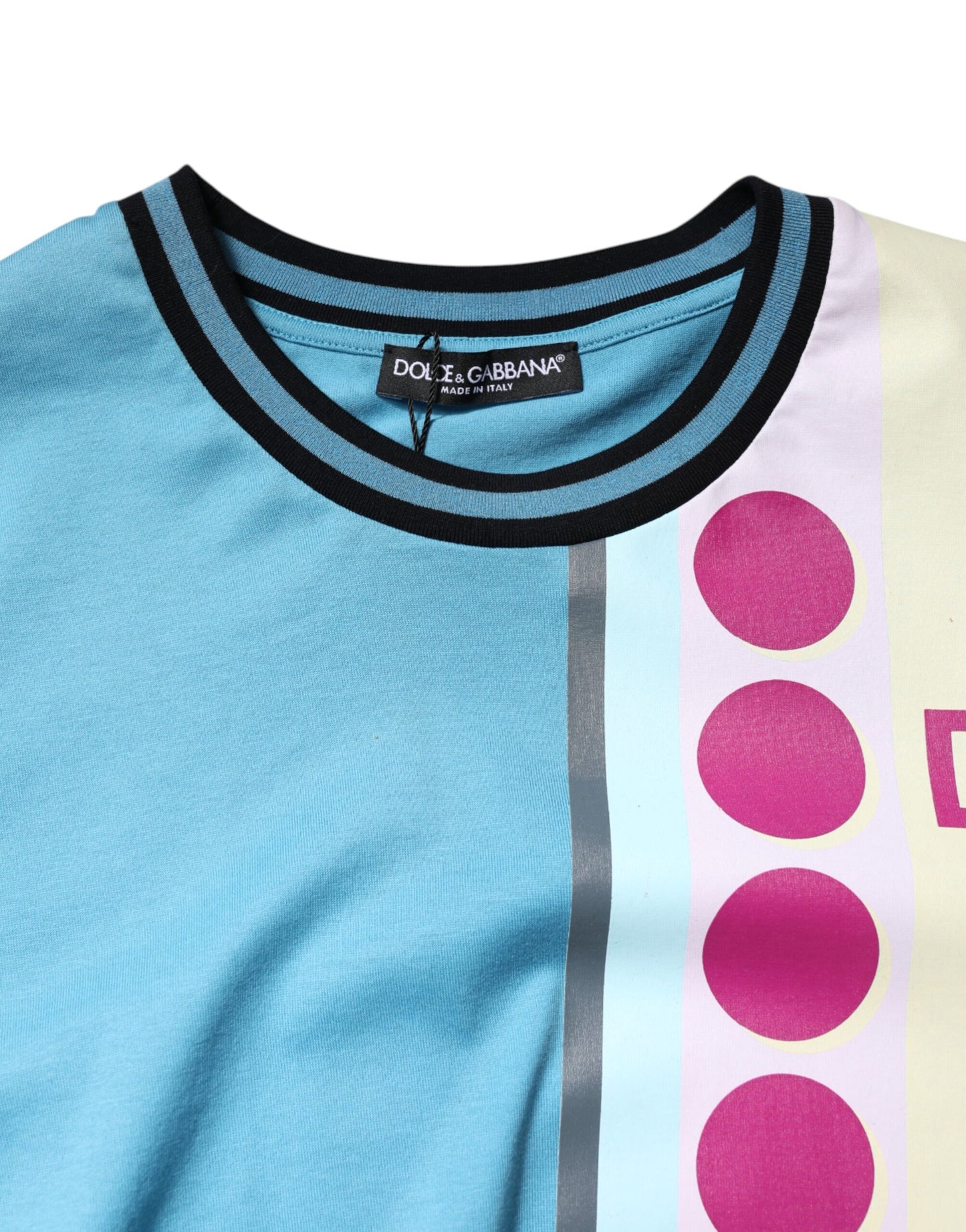 Multicolor Printed Logo Short Sleeve T-shirt-Dolce & Gabbana-LabelTerrace.com