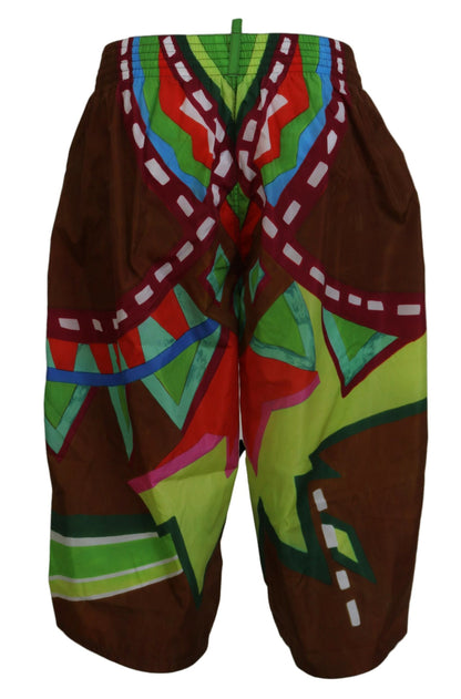 Multicolor Printed Men Beachwear Shorts Swimwear-Dsquared²-LabelTerrace.com