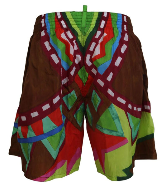 Multicolor Printed Men Beachwear Swimwear Short-Dsquared²-LabelTerrace.com