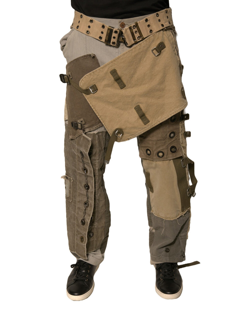 Multicolor Reconstructed Flight Cargo Pants-Dolce & Gabbana-LabelTerrace.com