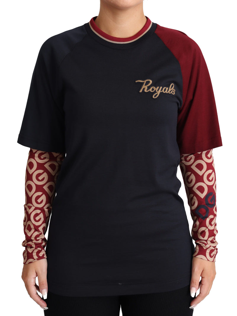 Multicolor Royals Crewneck Pullover Sweater-Dolce & Gabbana-LabelTerrace.com