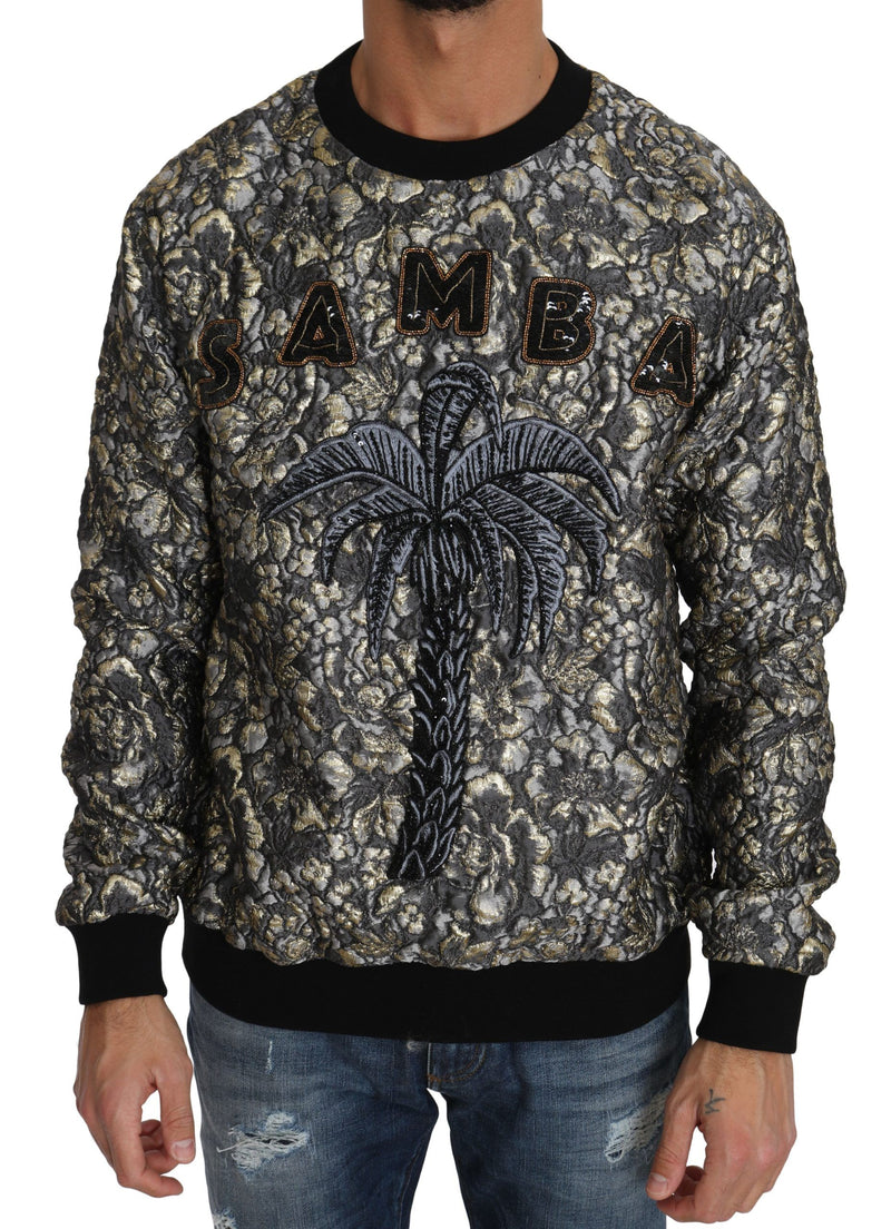 Multicolor SAMBA Jacquard Palmtree Pullover Sweater-Dolce & Gabbana-LabelTerrace.com