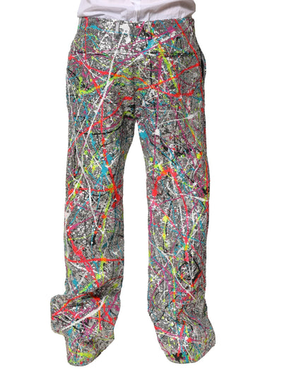 Multicolor Sequined Embellished Pants-Dolce & Gabbana-LabelTerrace.com