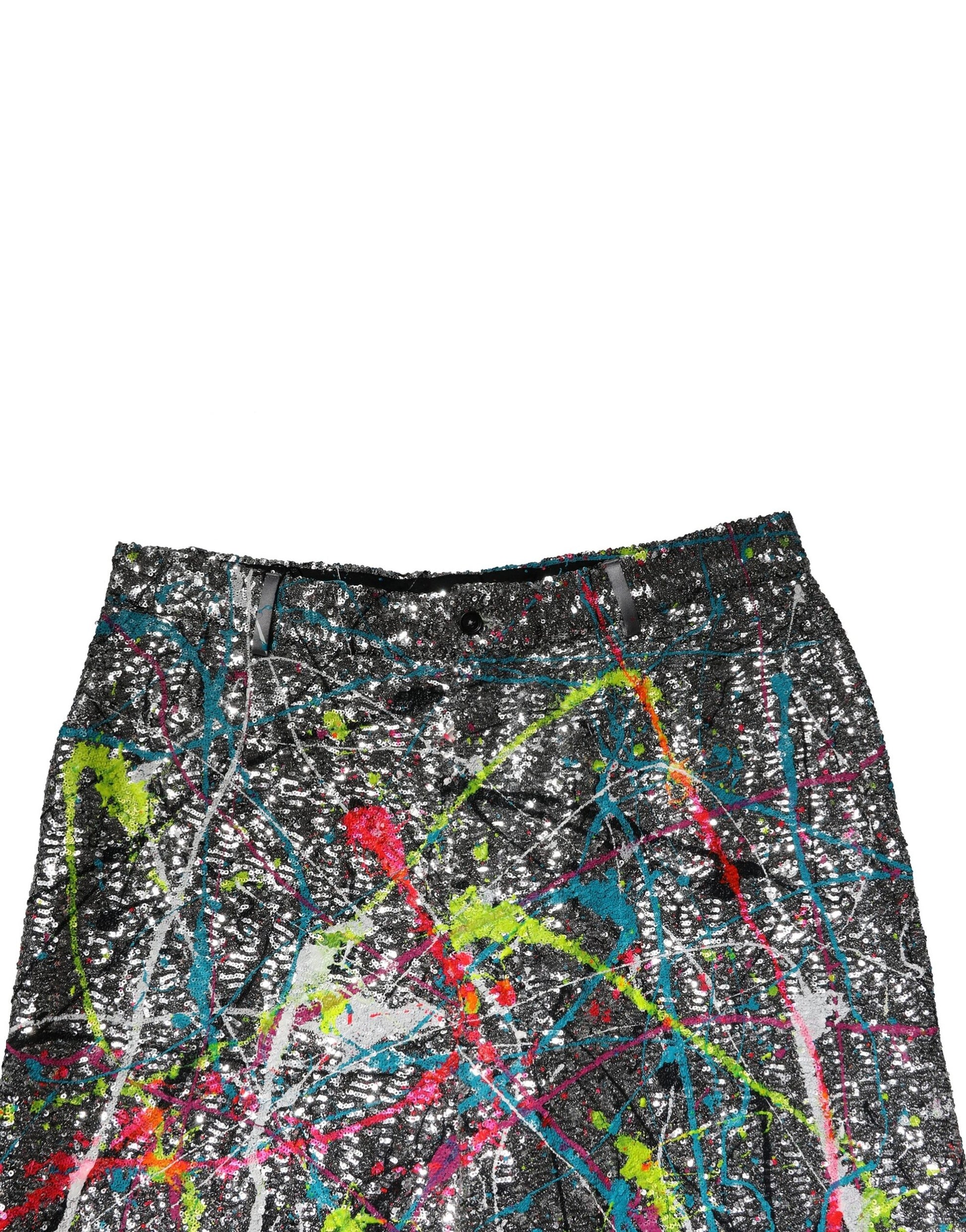 Multicolor Sequined Embellished Pants-Dolce & Gabbana-LabelTerrace.com