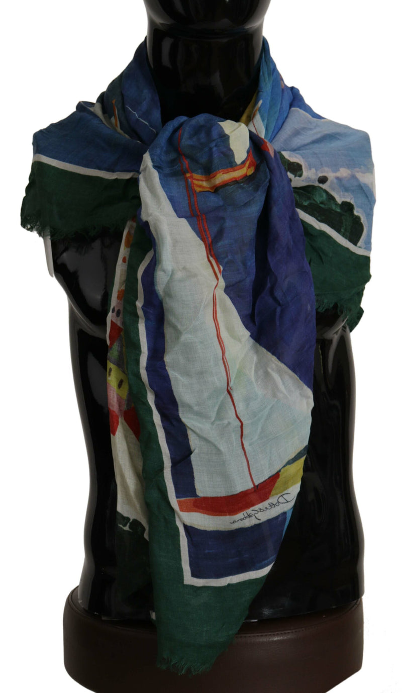 Multicolor Sorrento DG Shawl Fringe Scarf-Dolce & Gabbana-LabelTerrace.com