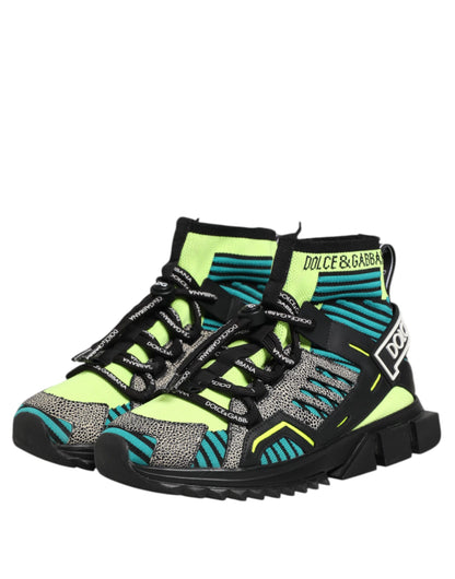 Multicolor Sorrento Socks Men Sneakers Shoes-Dolce & Gabbana-LabelTerrace.com