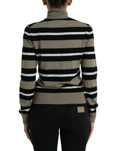 Multicolor Stripe Wool Logo Pullover Sweater-Dolce & Gabbana-LabelTerrace.com