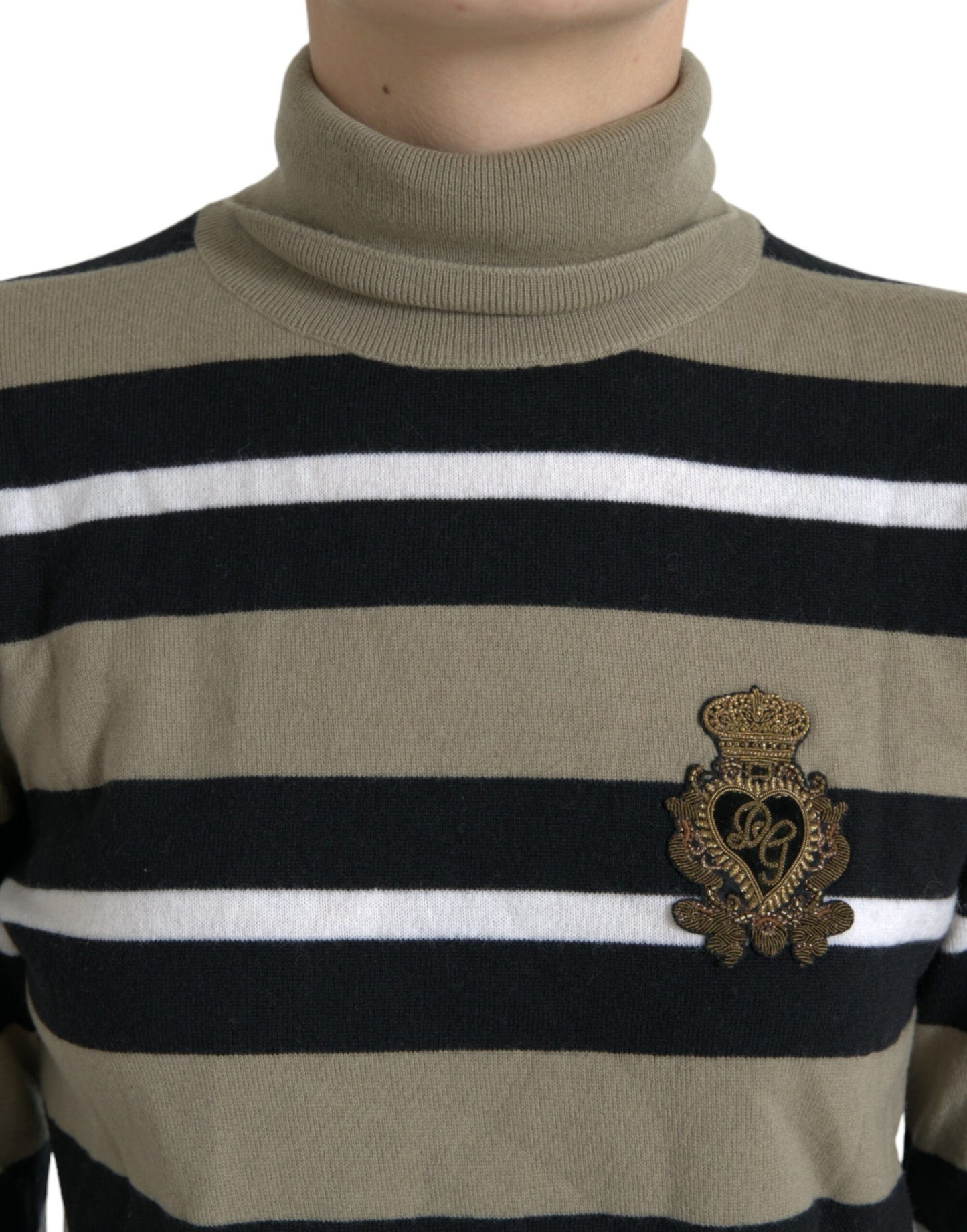 Multicolor Stripe Wool Logo Pullover Sweater-Dolce & Gabbana-LabelTerrace.com