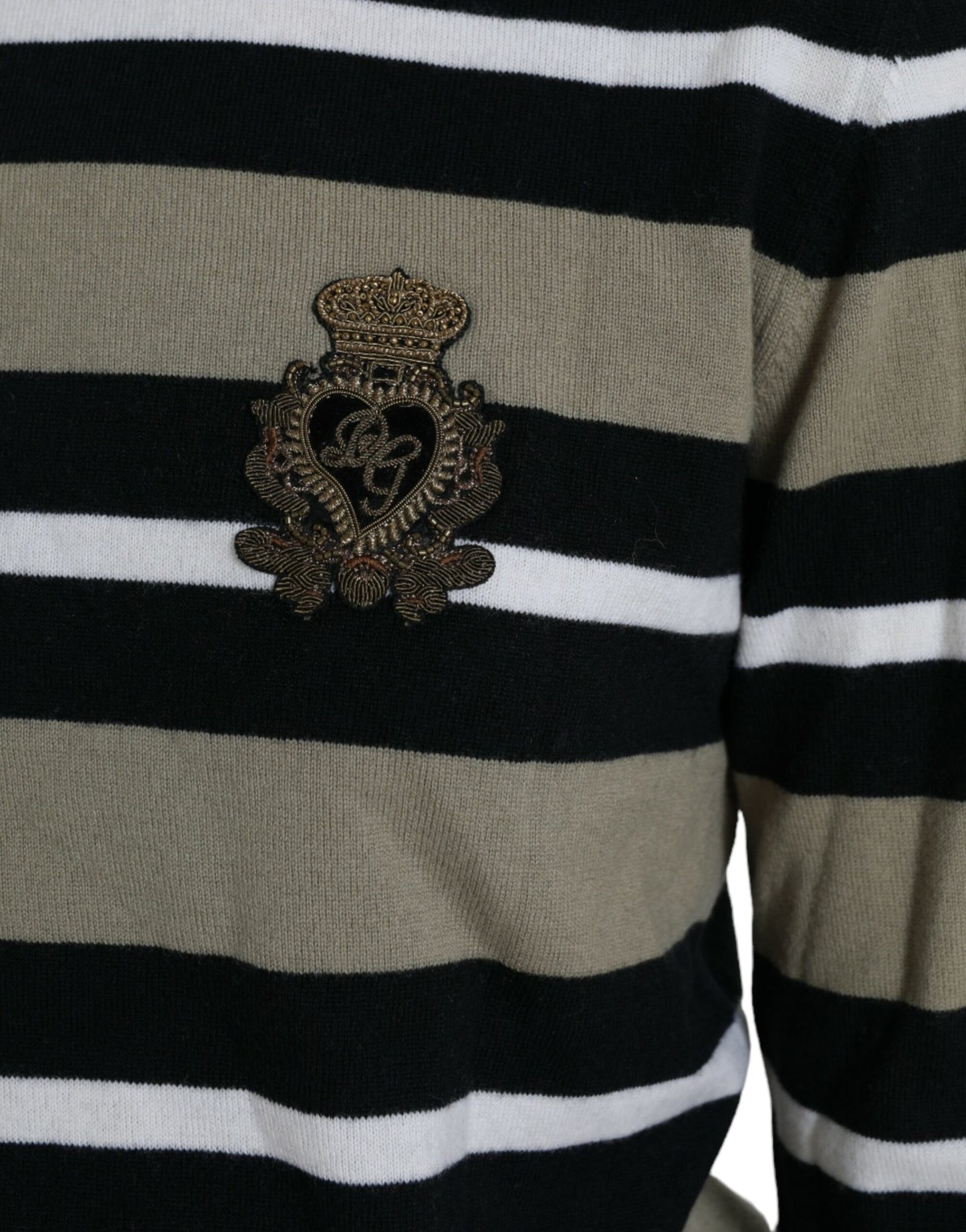 Multicolor Stripe Wool Logo Pullover Sweater-Dolce & Gabbana-LabelTerrace.com