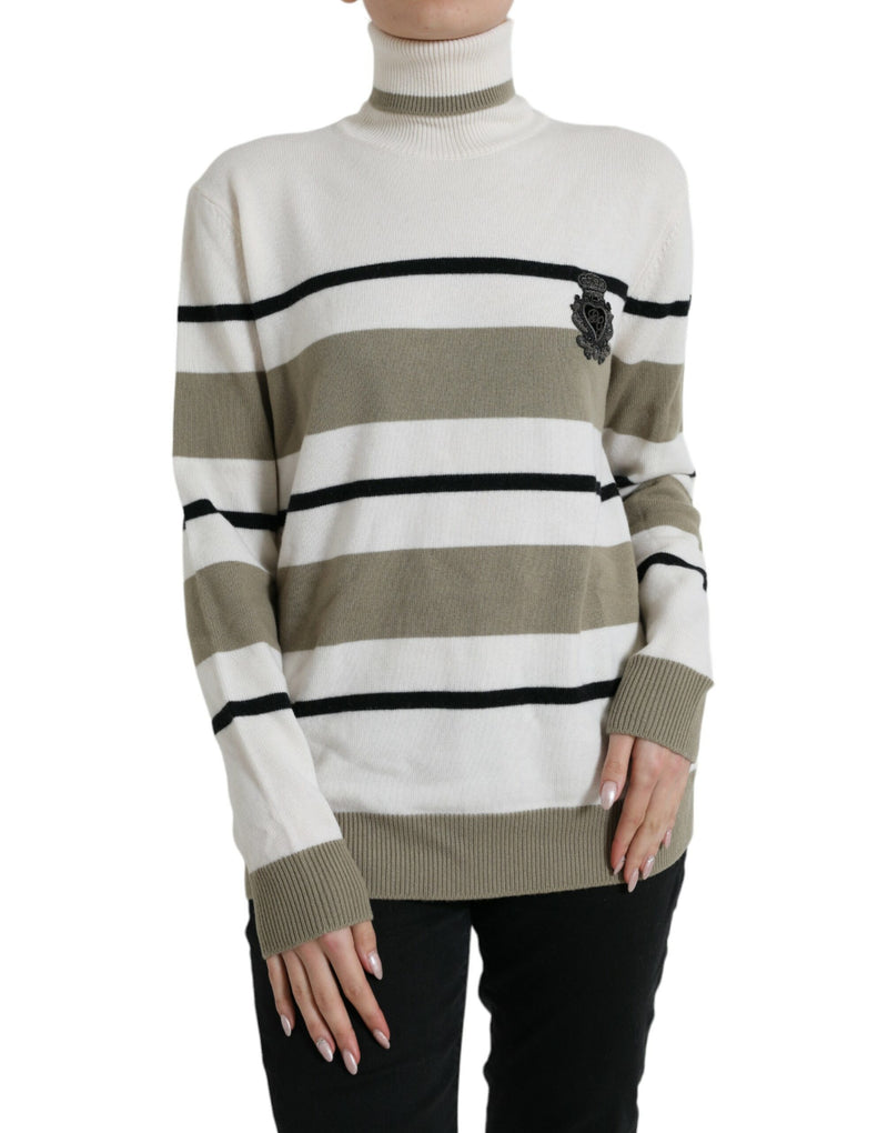 Multicolor Stripe Wool Logo Pullover Sweater-Dolce & Gabbana-LabelTerrace.com