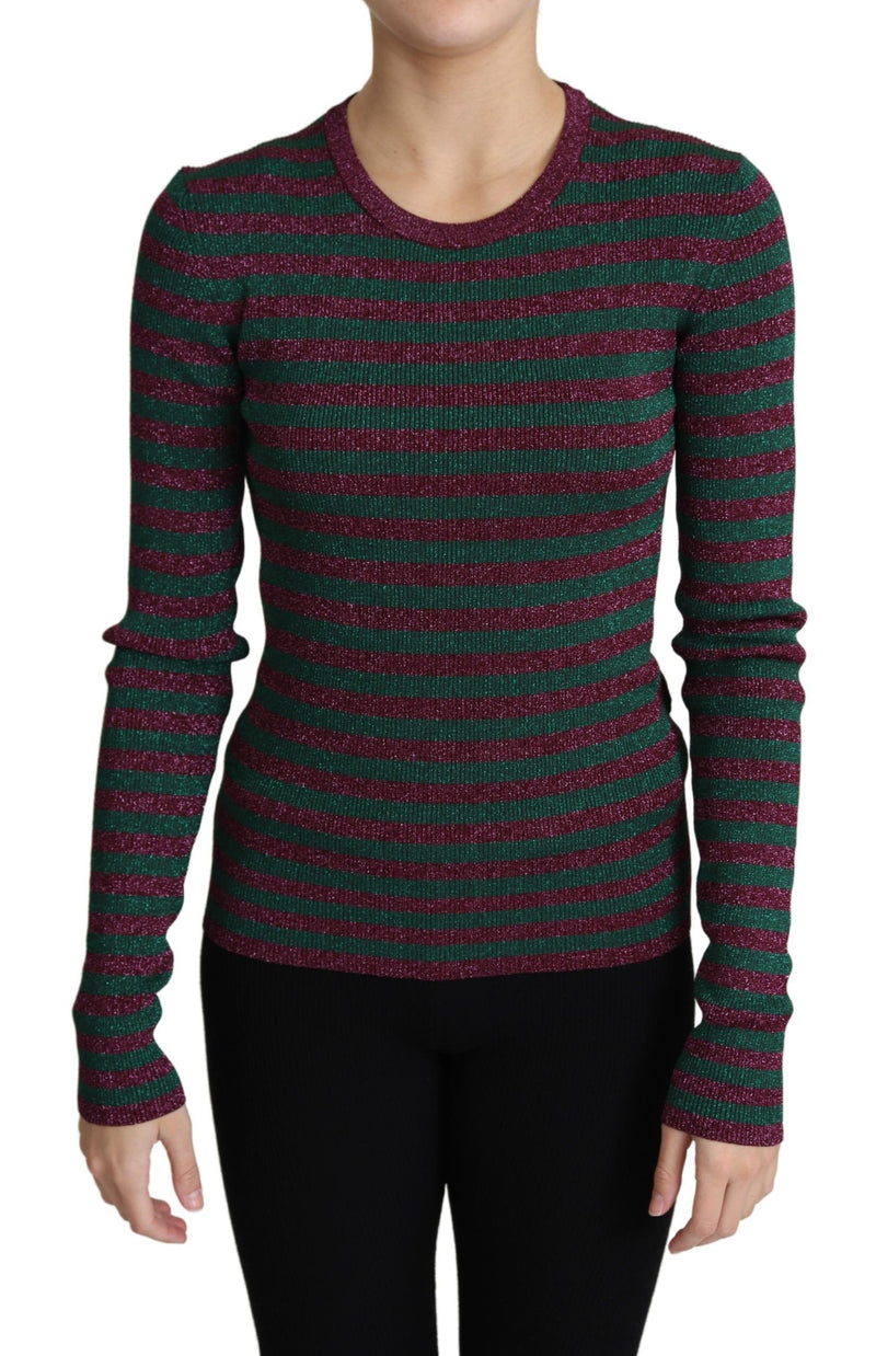 Multicolor Stripes Crew Neck Pullover Sweater-Dolce & Gabbana-LabelTerrace.com