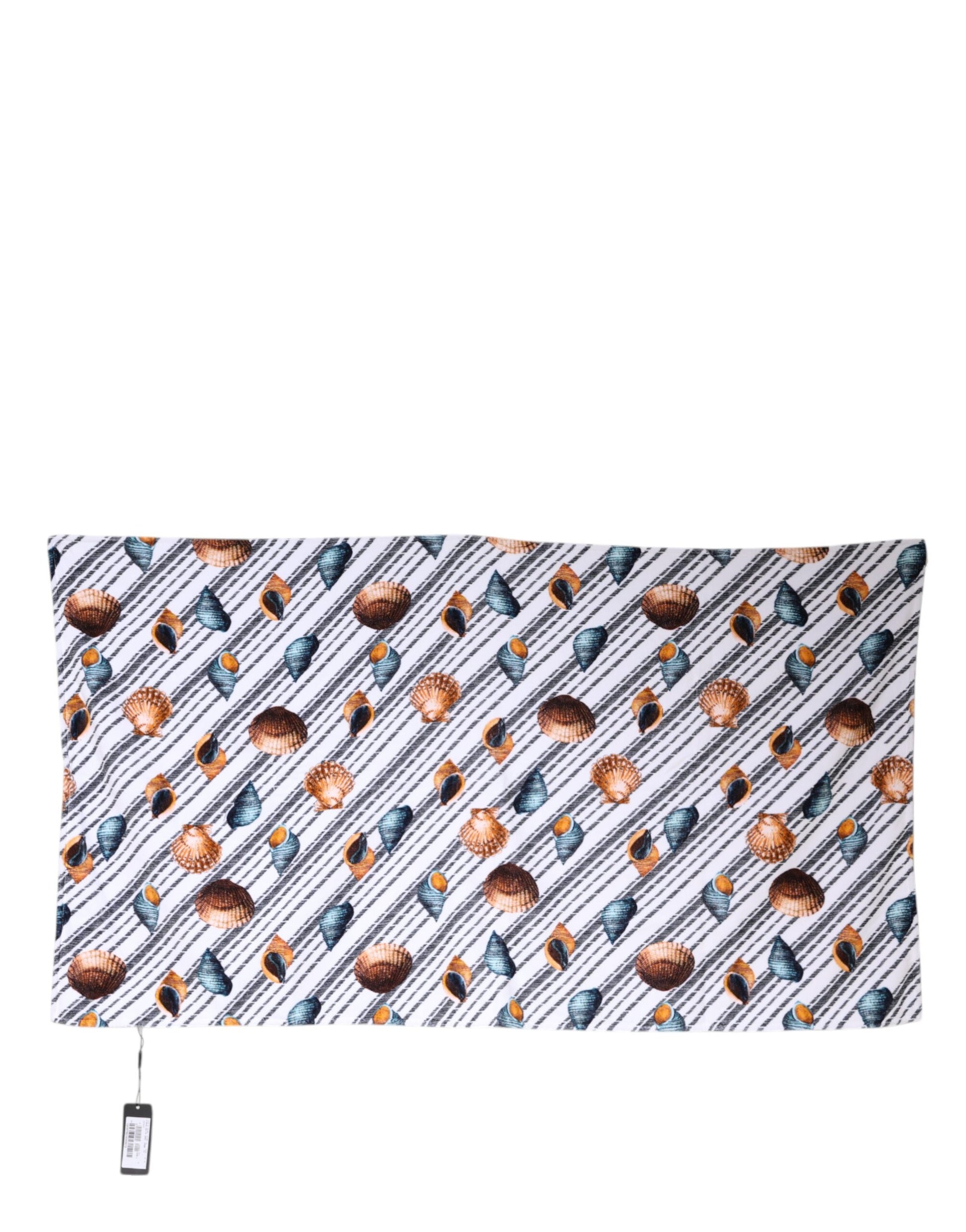 Multicolor Stripes Seashells Beach Towel-Dolce & Gabbana-LabelTerrace.com