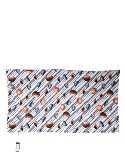 Multicolor Stripes Seashells Beach Towel-Dolce & Gabbana-LabelTerrace.com