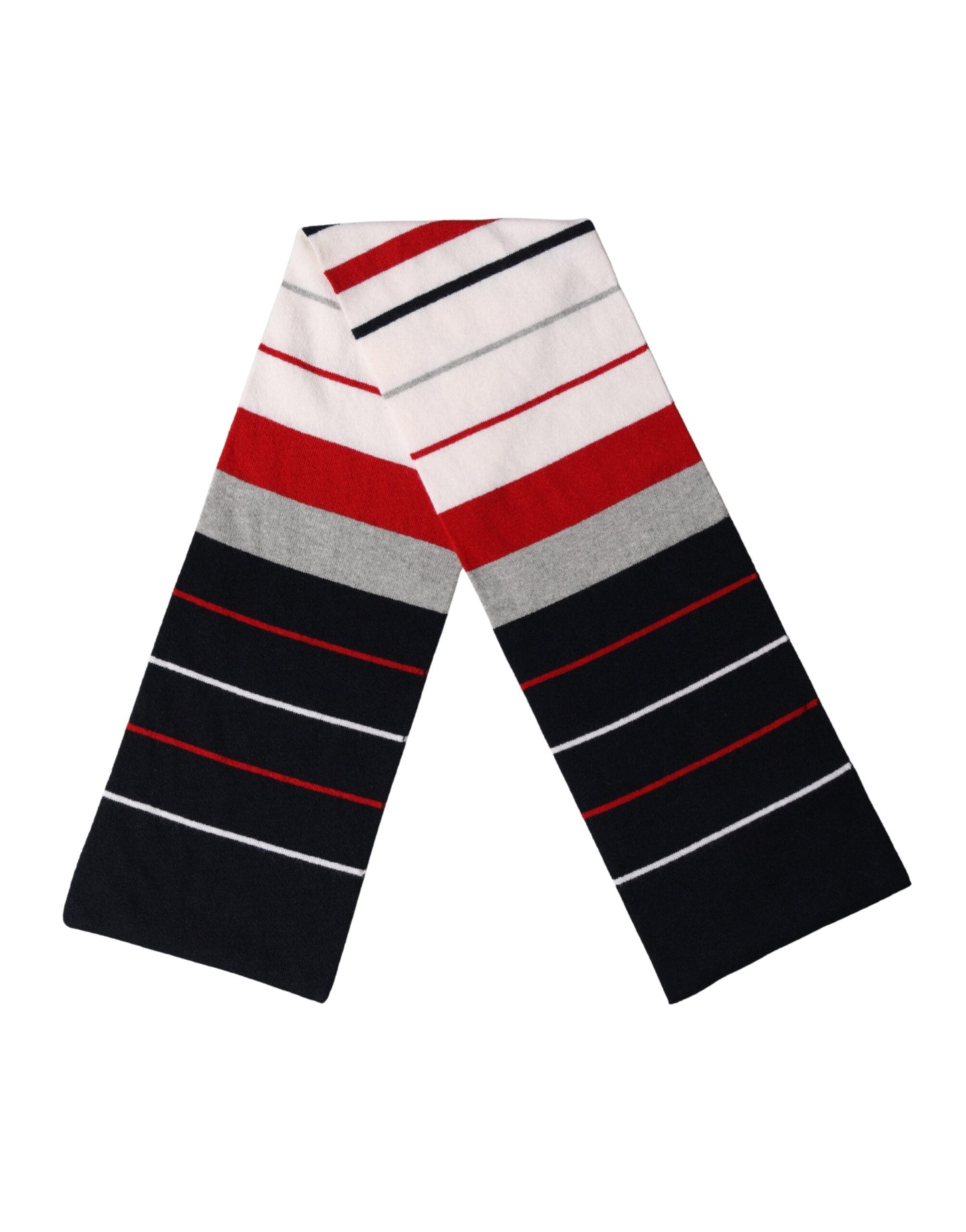 Multicolor Stripes Shawl Neck Wrap 119cm x 20cm Scarf