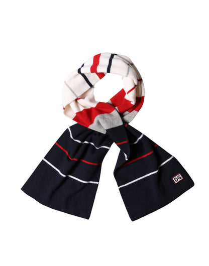 Multicolor Stripes Shawl Neck Wrap 119cm x 20cm Scarf