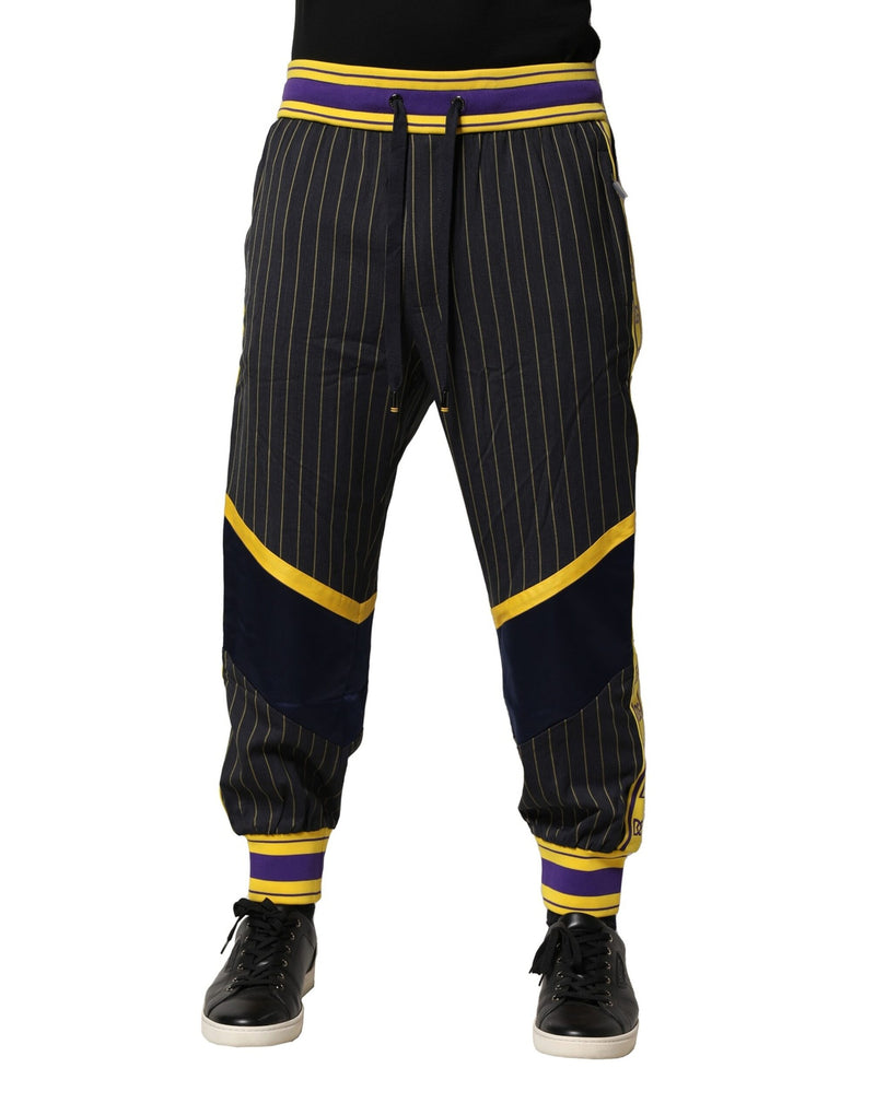 Multicolor Stripes Wool Jogger Pants-Dolce & Gabbana-LabelTerrace.com