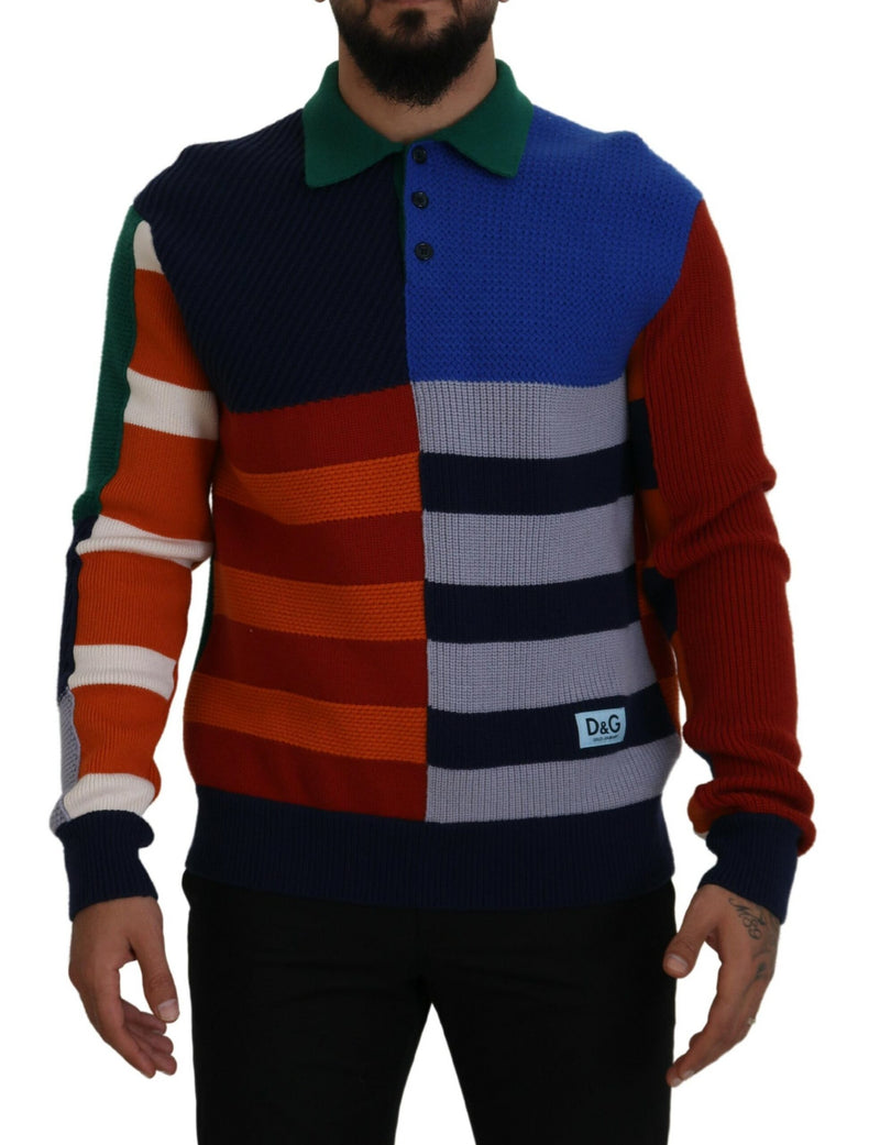 Multicolor Stripes Wool Pullover Sweater-Dolce & Gabbana-LabelTerrace.com