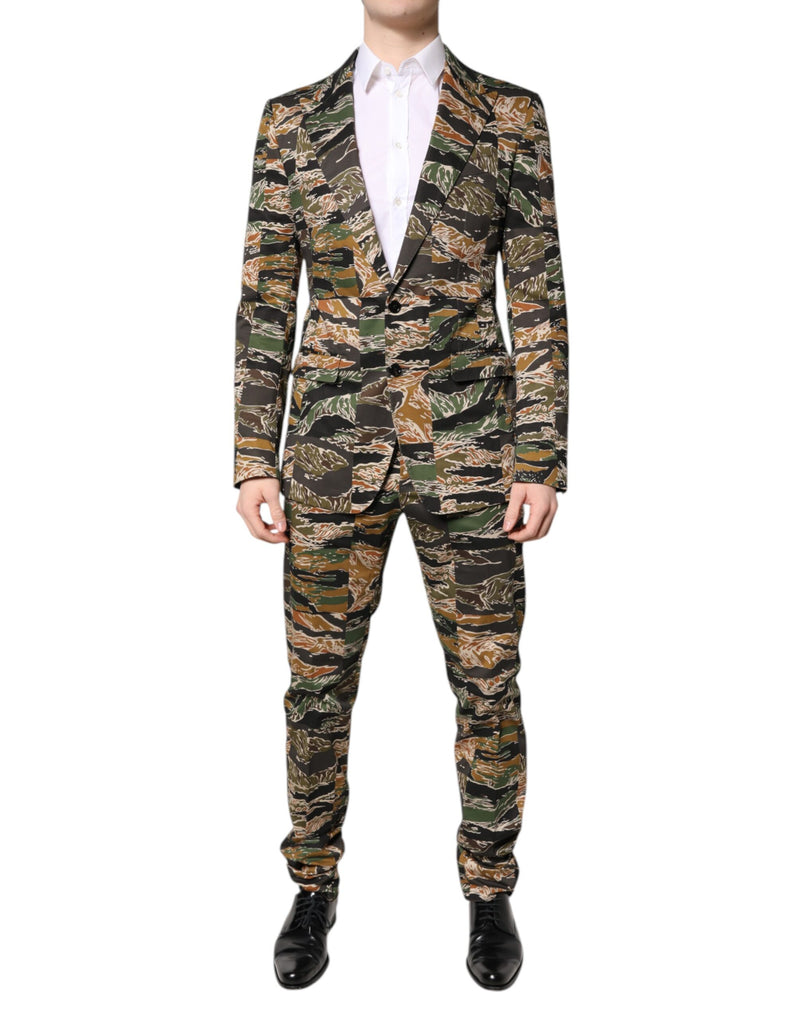 Multicolor TAORMINA Single Breasted 2 Piece Suit-Dolce & Gabbana-LabelTerrace.com