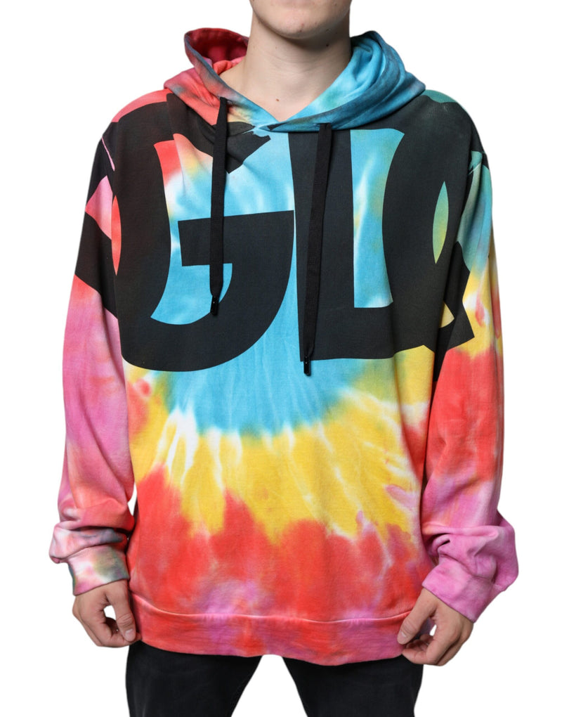 Multicolor Tie Dye Hooded Sweatshirt Sweater-Dolce & Gabbana-LabelTerrace.com