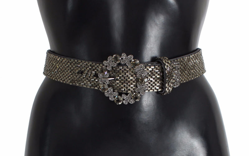 Multicolor Wide Crystal Buckle Sequined Belt-Dolce & Gabbana-LabelTerrace.com