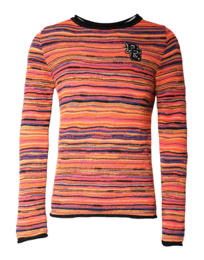Multicolor Wool DGLogo Knit Pullover Sweater-Dolce & Gabbana-LabelTerrace.com