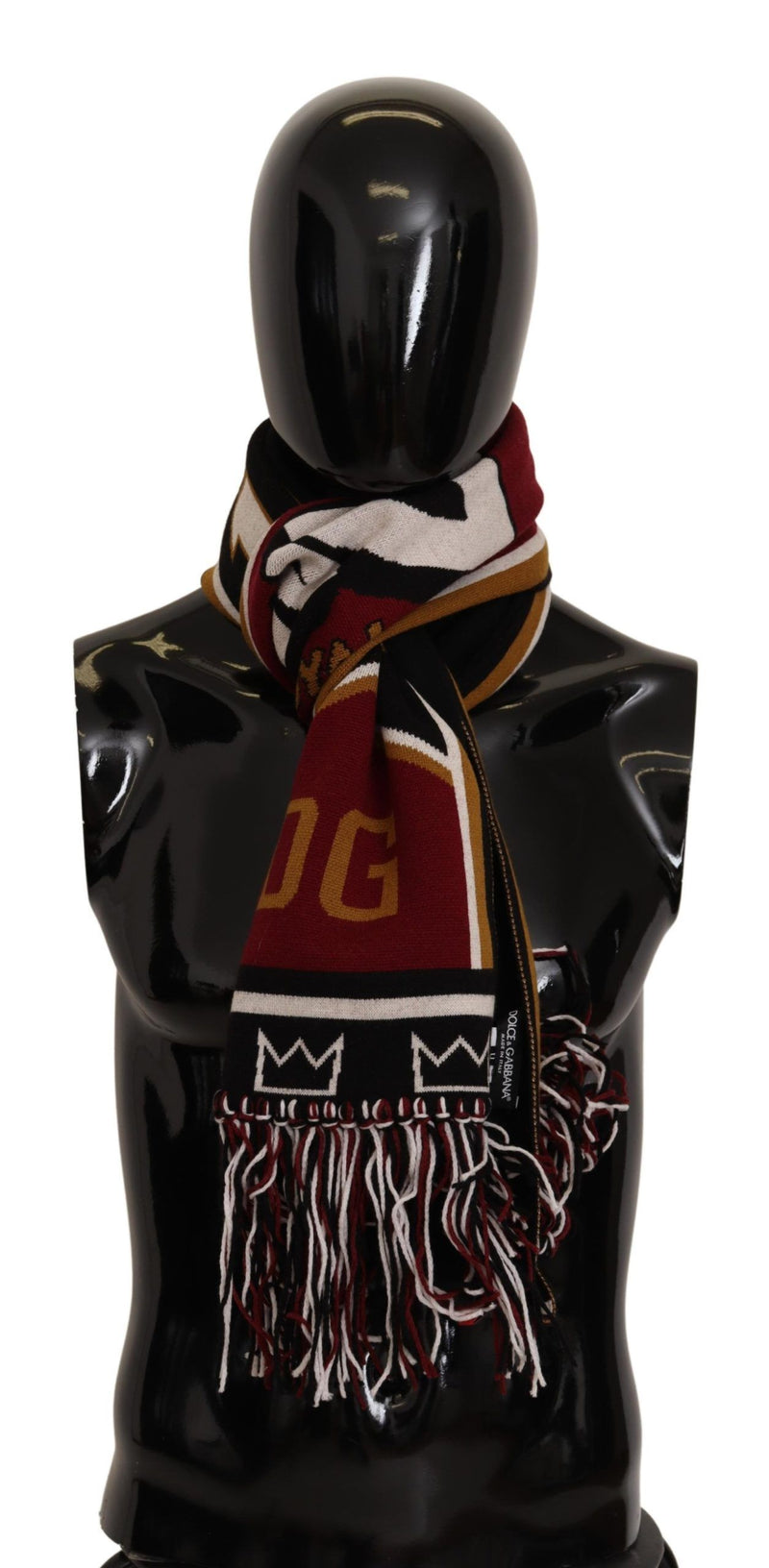 Multicolor Wool Knit DG King Shawl Wrap Scarf-Dolce & Gabbana-LabelTerrace.com