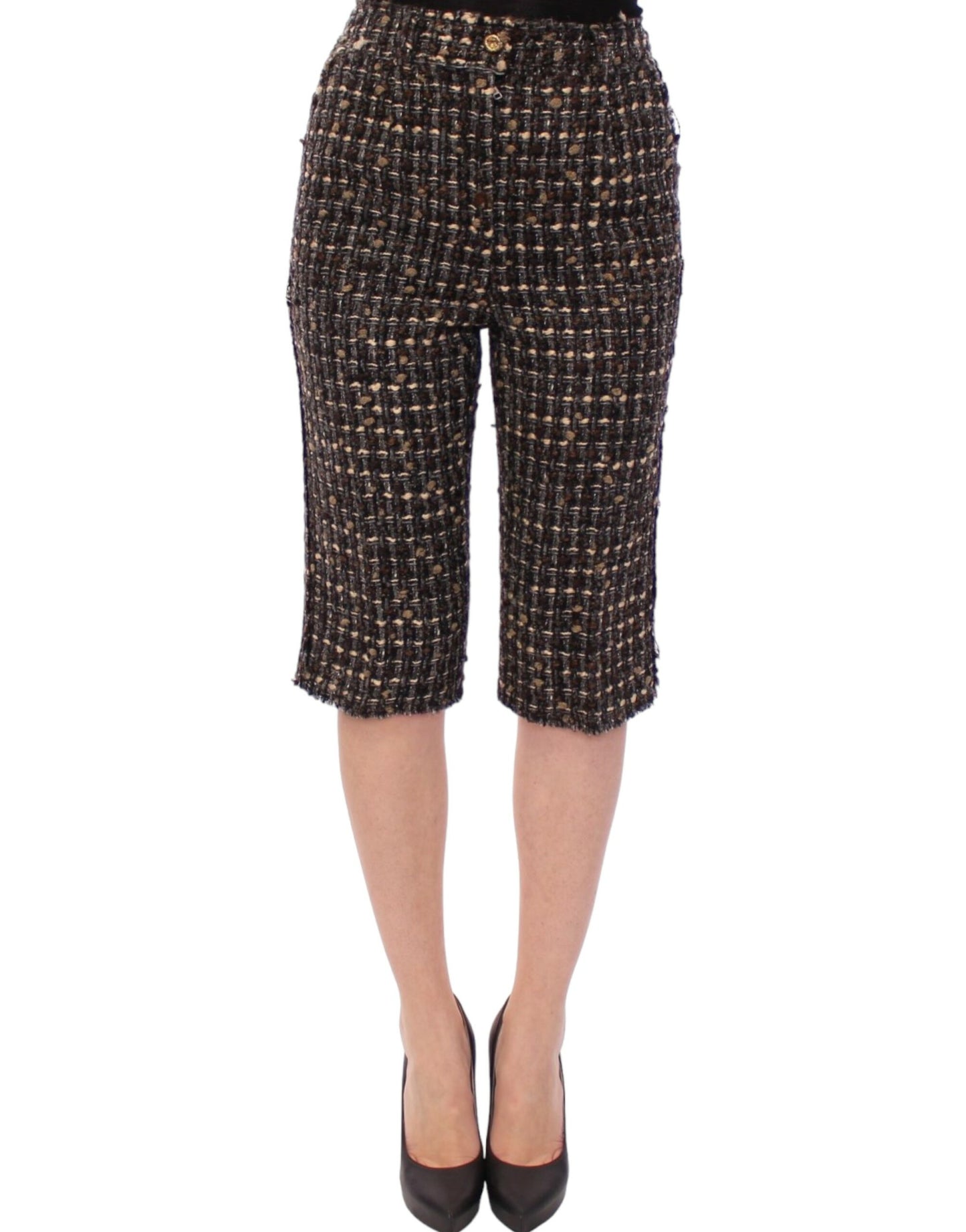 Multicolor Wool Shorts Pants-Dolce & Gabbana-LabelTerrace.com