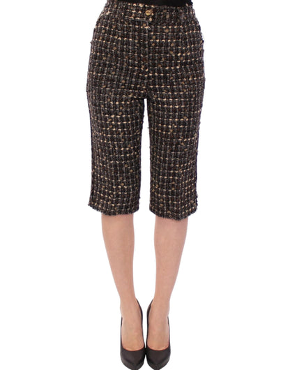 Multicolor Wool Shorts Pants-Dolce & Gabbana-LabelTerrace.com