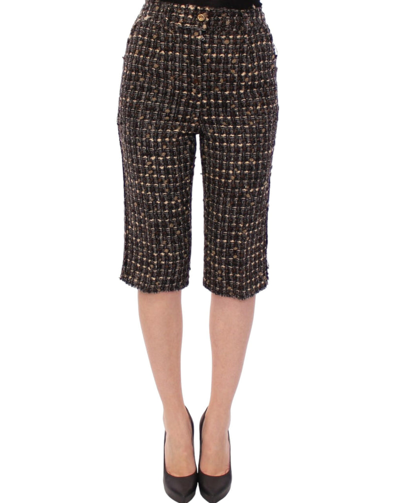 Multicolor Wool Shorts Pants-Dolce & Gabbana-LabelTerrace.com