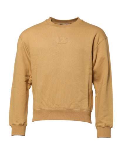 Mustard Cotton DG Embossed Pullover Sweater
