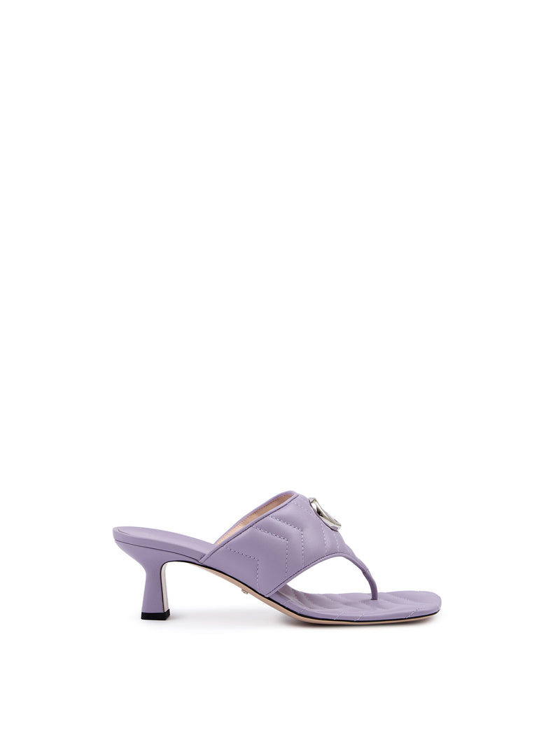 Mystic Purple Nappa Charlotte Leather Sandals-Gucci-LabelTerrace.com