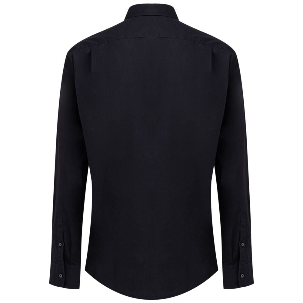 Navy Blue Cotton Shirt-Dolce & Gabbana-LabelTerrace.com
