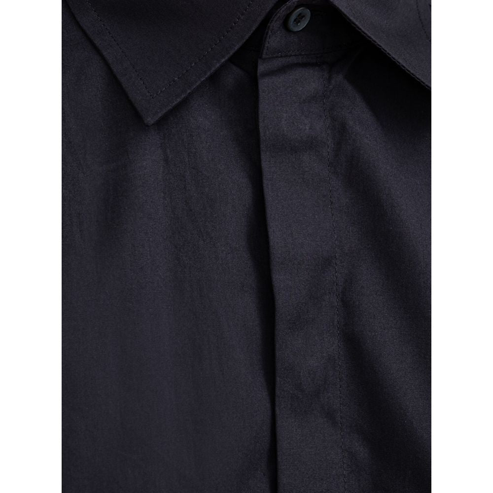 Navy Blue Cotton Shirt-Dolce & Gabbana-LabelTerrace.com
