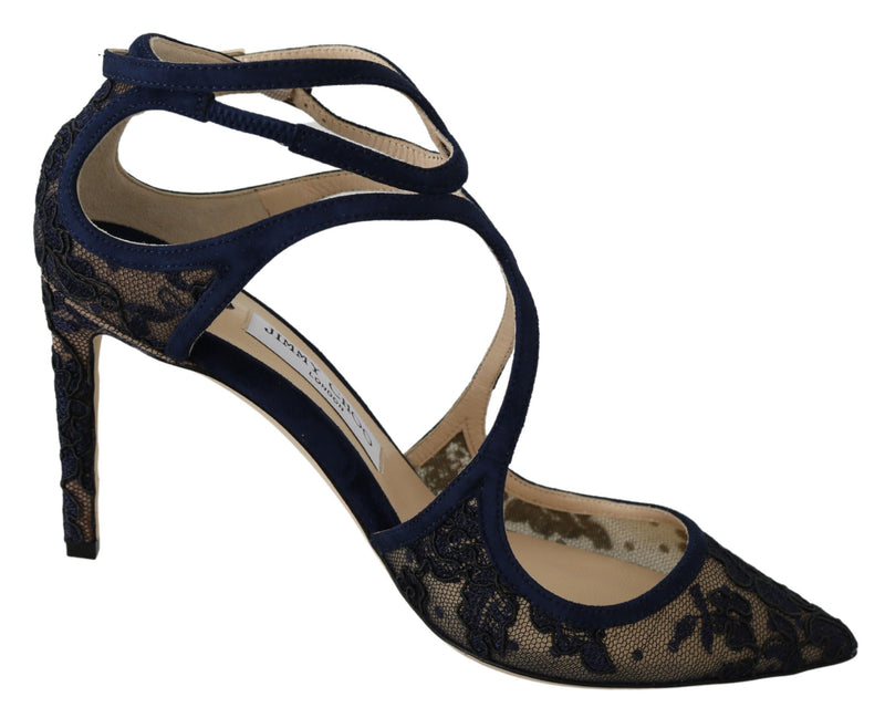 Navy Lancer Leather Pumps Elegance Unleashed-Jimmy Choo-LabelTerrace.com