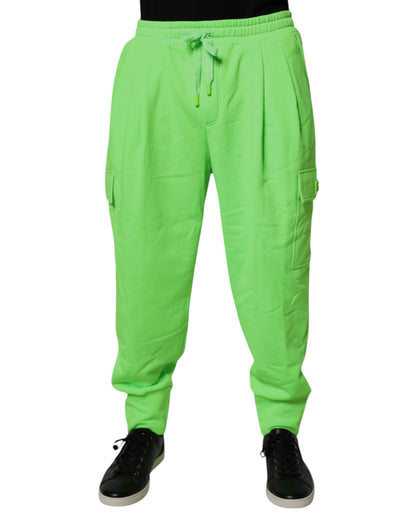 Neon Green Cargo Jogger Men Sweatpants Pants-Dolce & Gabbana-LabelTerrace.com