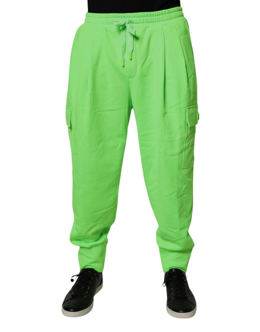 Neon Green Cargo Jogger Men Sweatpants Pants-Dolce & Gabbana-LabelTerrace.com