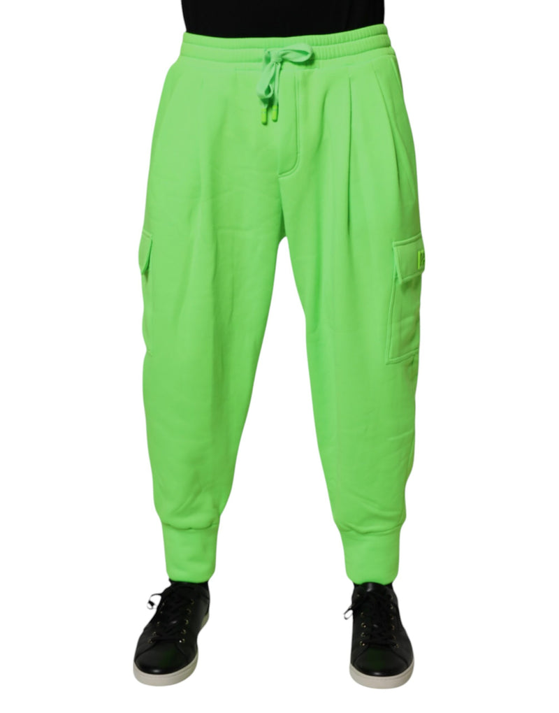 Neon Green Cargo Jogger Men Sweatpants Pants-Dolce & Gabbana-LabelTerrace.com