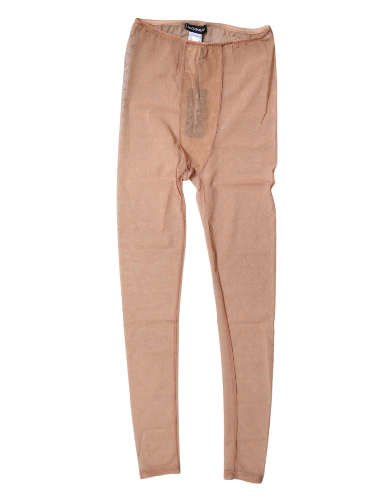 Nude Beige Logo Lace Lingerie Pants Underwear-Dolce & Gabbana-LabelTerrace.com