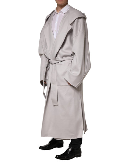 Off White Belted Long Trench Coat Men Jacket