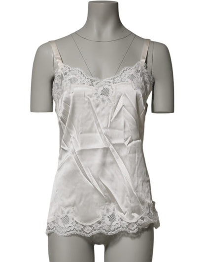 Off White Floral Lace Tank Lingerie Top Underwear
