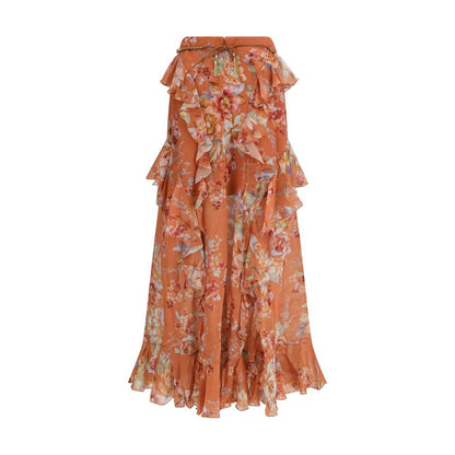 Orange Cotton Long Skirt