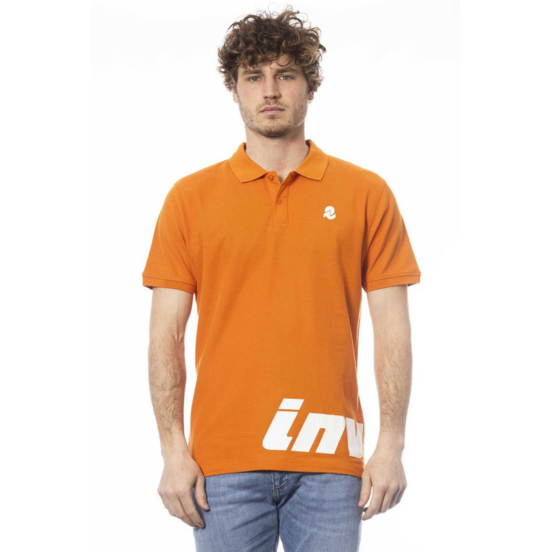 Orange Cotton Men Polo Shirt-Invicta-LabelTerrace.com