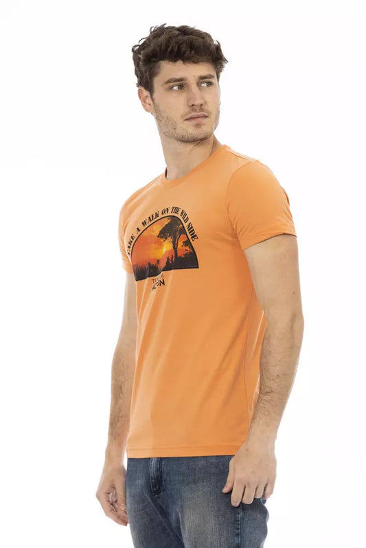 Orange Cotton Men T-Shirt-Trussardi Action-LabelTerrace.com