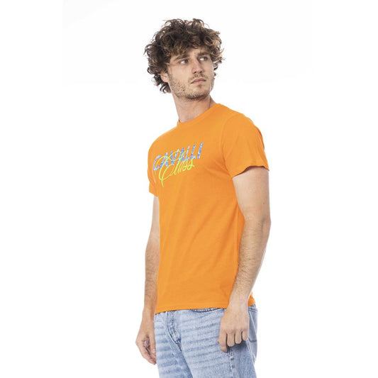 Orange Cotton Men T-Shirt-Cavalli Class-LabelTerrace.com